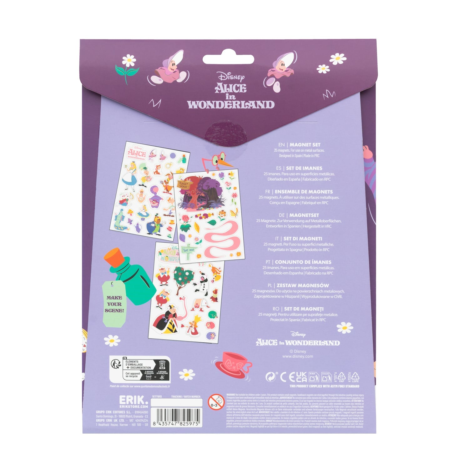 ALICE IN WONDERLAND - Cheshire Cat - Magnets Set