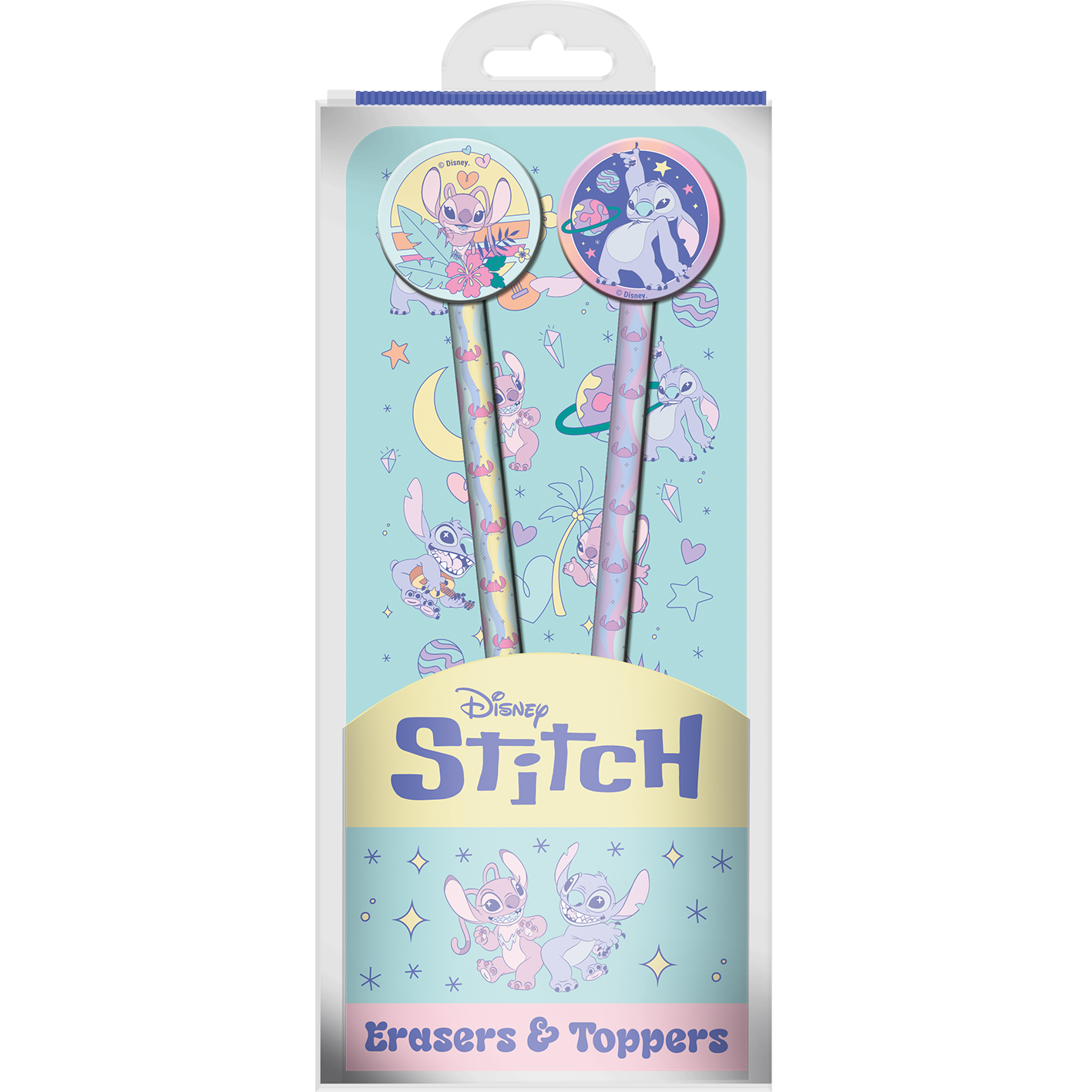 STITCH & ANGEL - Space Rocks - Set of 2 Pencils with Toppers