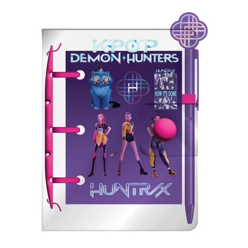 K-POP DEMON HUNTERS - Huntrix - A4 Wiro Notebook + pen + stickers