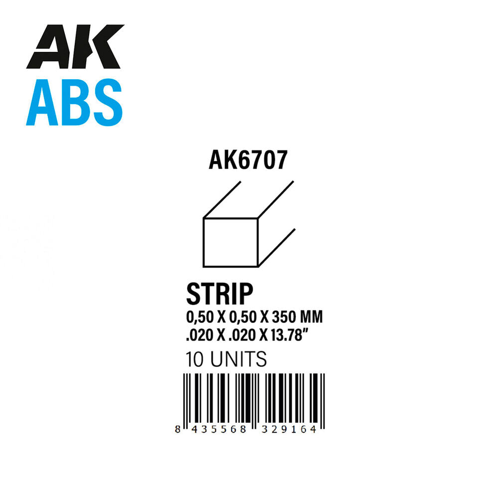 Strips 0.50 x 0.50 x 350mm - ABS STRIP