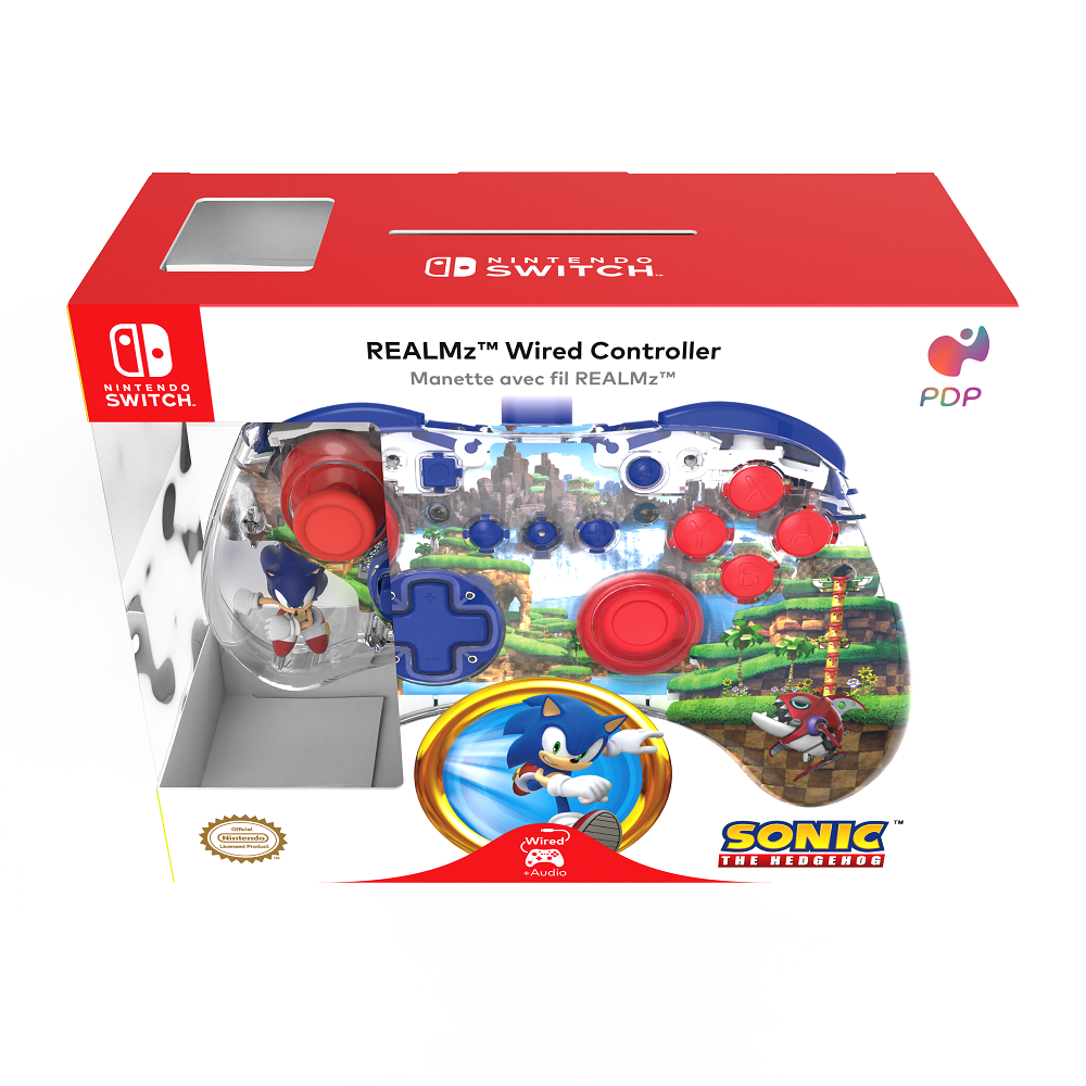 Official Switch Wired RealMz Controller - Sonic Green Hill