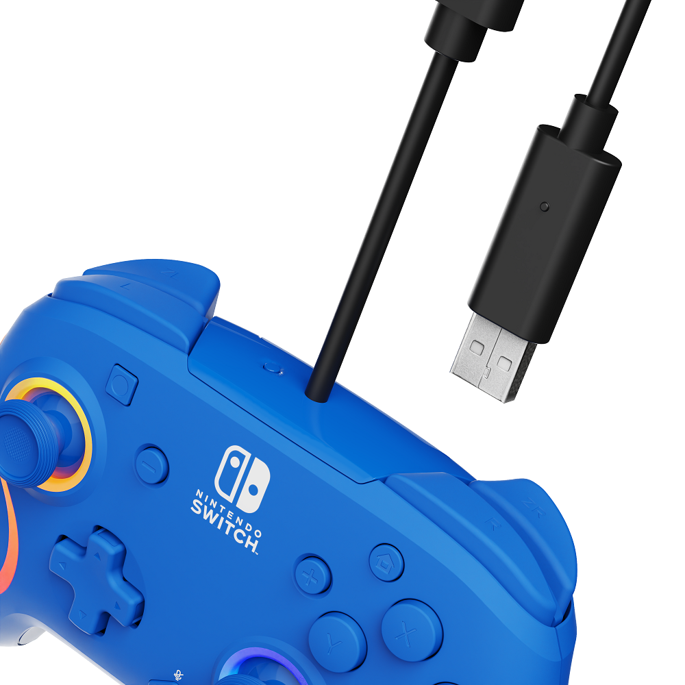 Official Switch Afterglow Wave Wired Controller - Blue