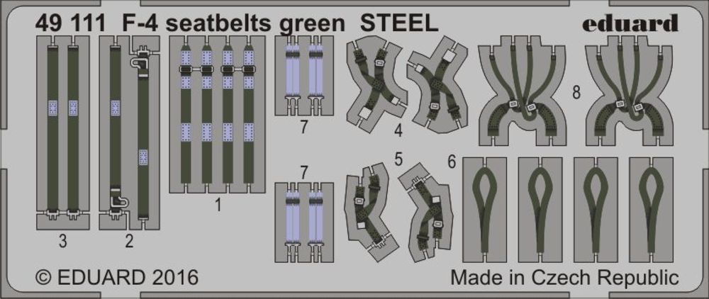 F-4 seatbelts green STEEL