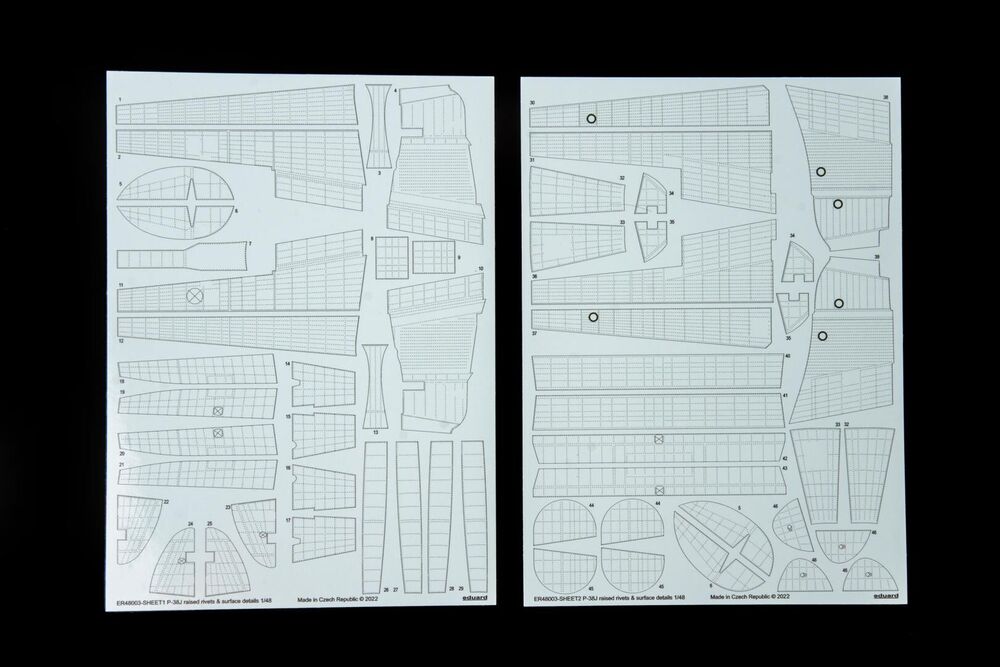 P-38J raised rivets & surface details for TAMIYA