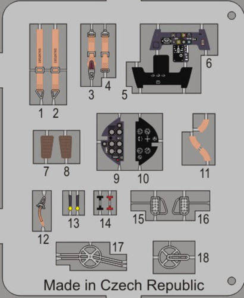 Bf 109E-7/Trop-Interior set f. Airfix ki