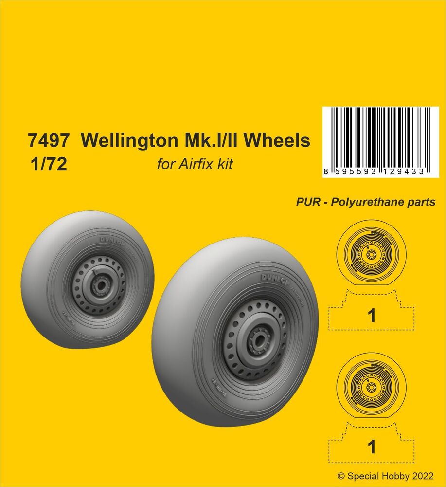 Wellington Mk.II Wheels 1/72 / for Airfix kit