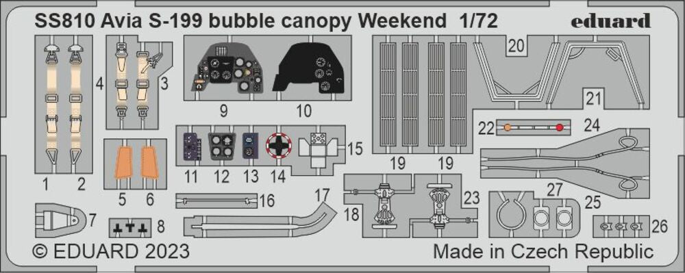 S-199 bubble canopy Weekend 1/72 EDUARD