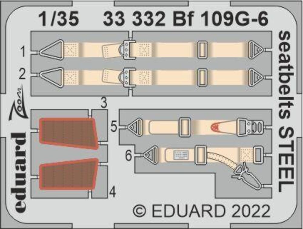 Bf 109G-6 seatbelts STEEL