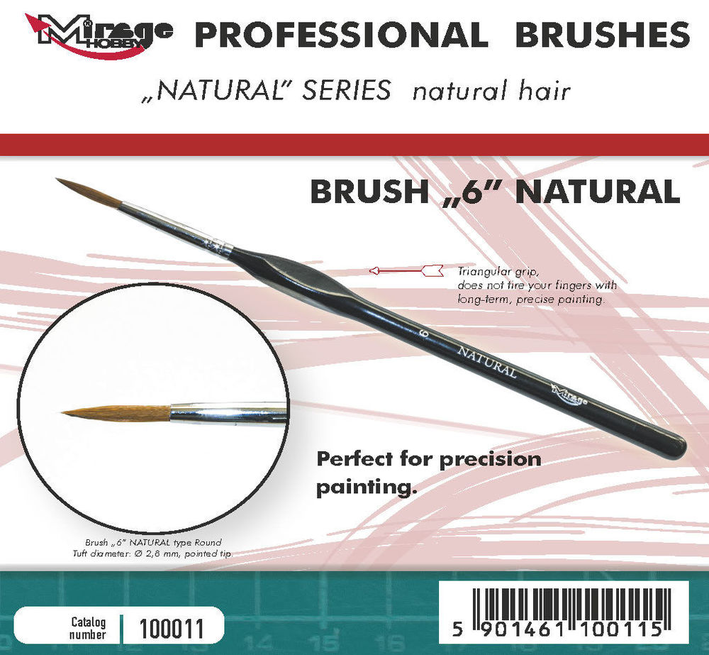 MIRAGE BRUSH NATURAL SIZE 6