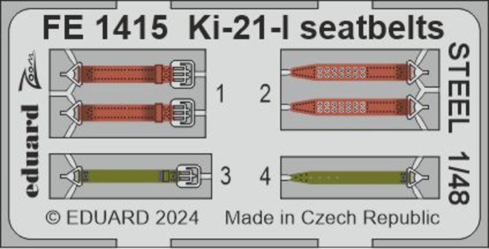 Ki-21-I seatbelts STEEL 1/48 ICM