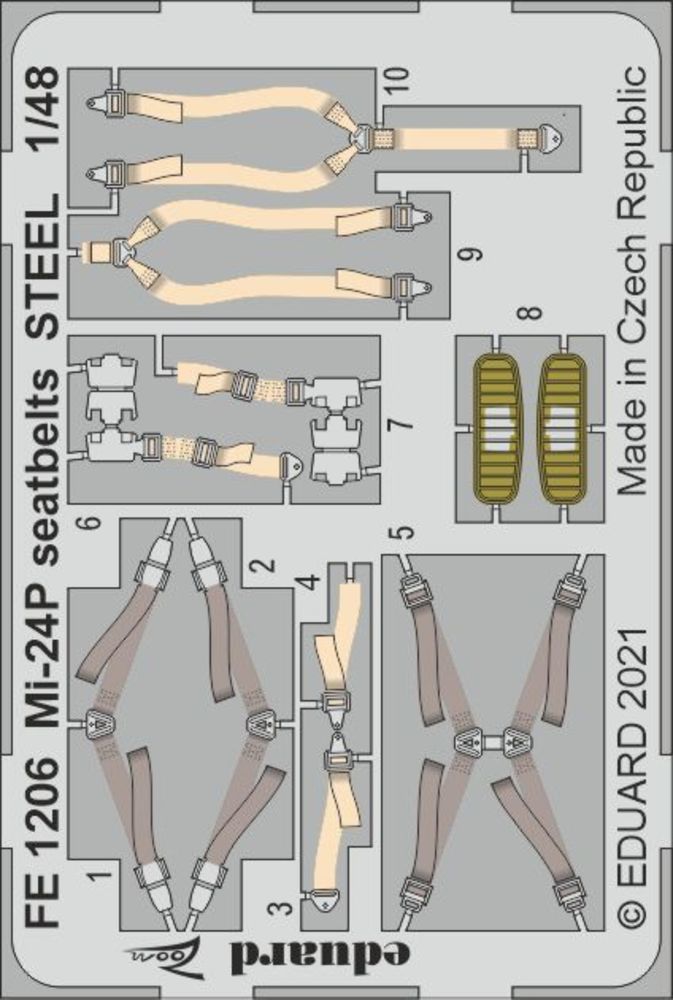 Mi-24P seatbelts STEEL 1/48 for ZVEZDA