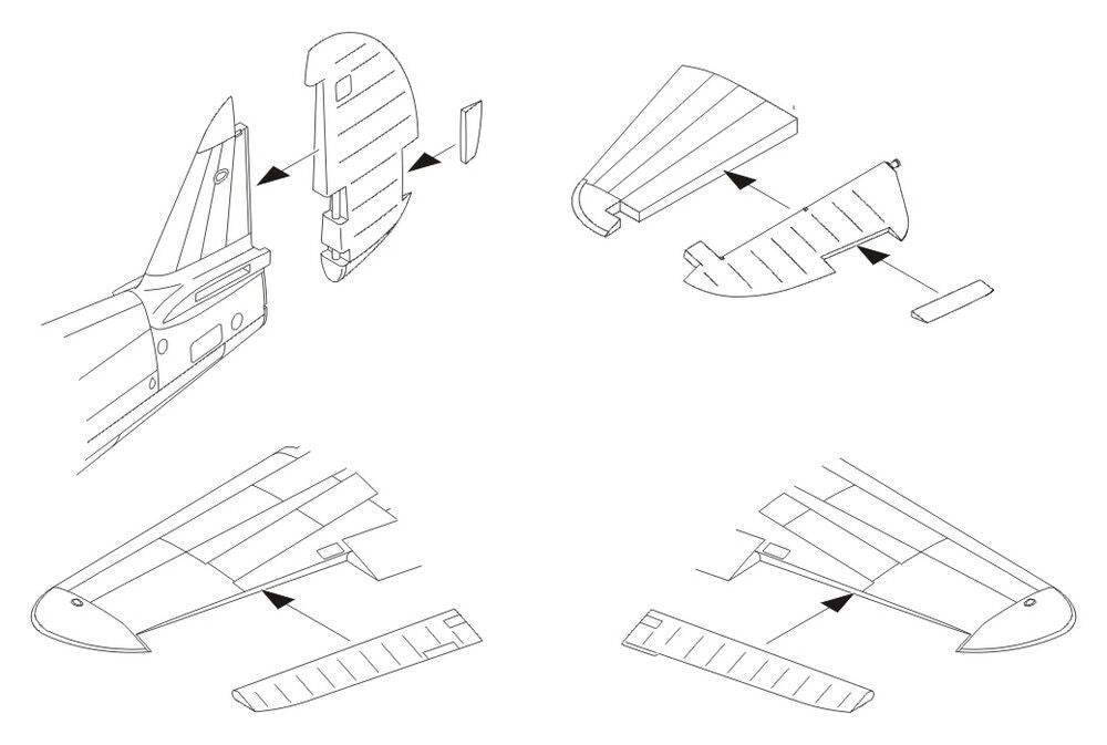 Curtiss P-40E - Control sufaces set