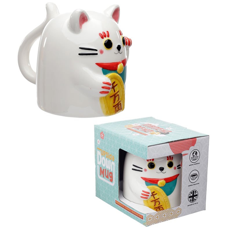 MANEKI-NERO - White - Mug 17oz + 3D Lid