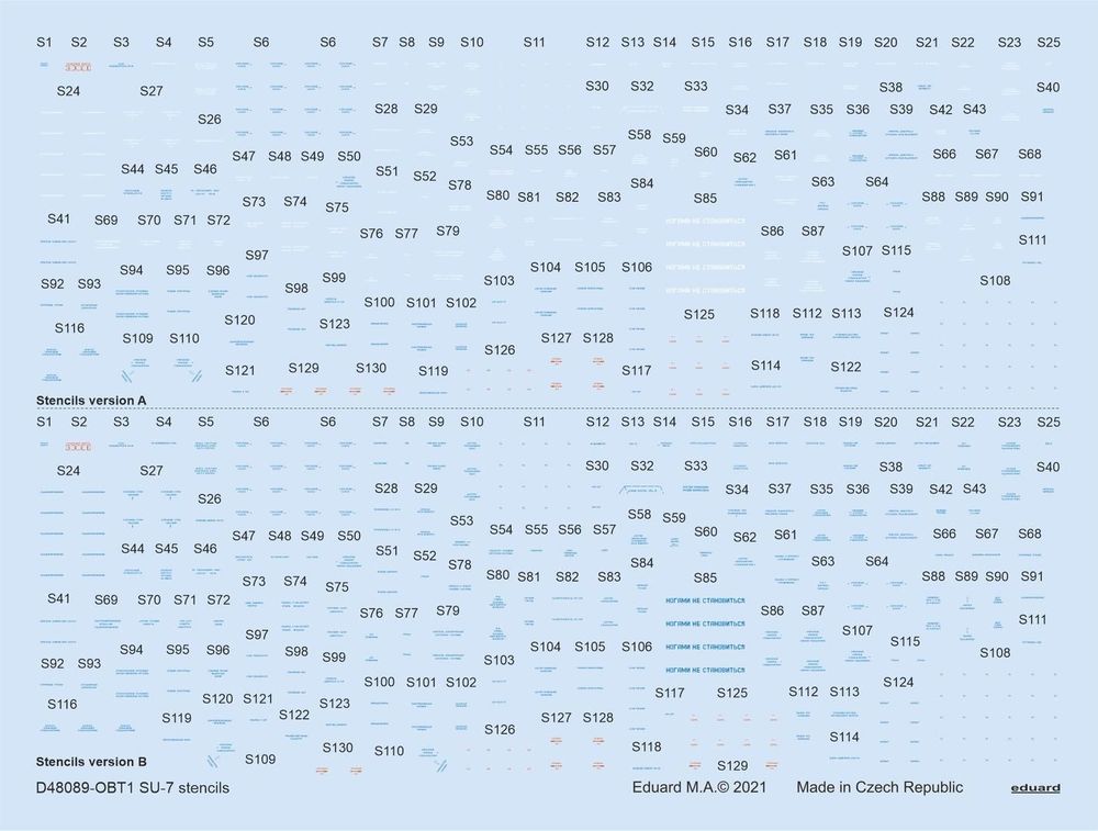Su-7 stencils 1/48 for OEZ/SMR