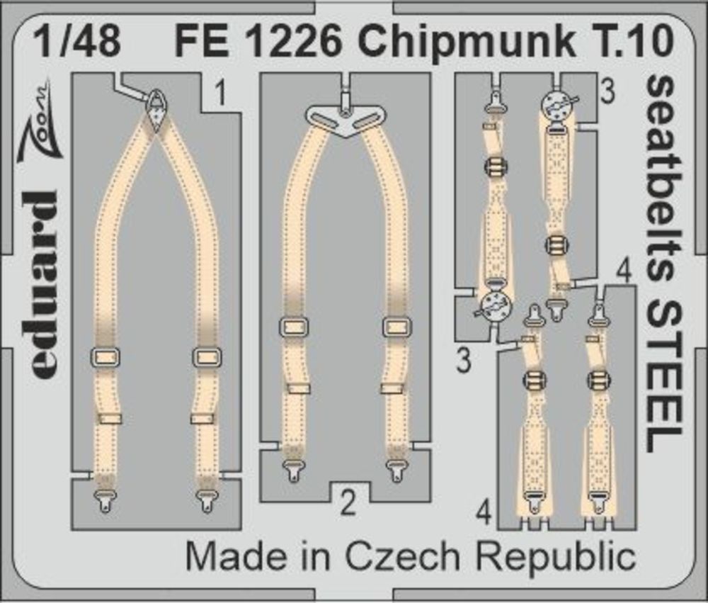 Chipmunk T.10 seatbelts STEEL for AIRFIX