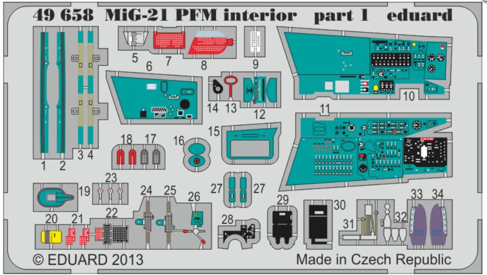 MiG-21PFM interior for Eduard