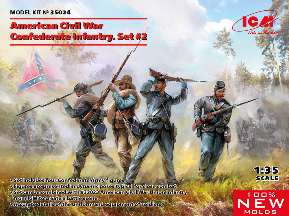 American Civil War Confederate Infantry.Set #2 (100% new molds)