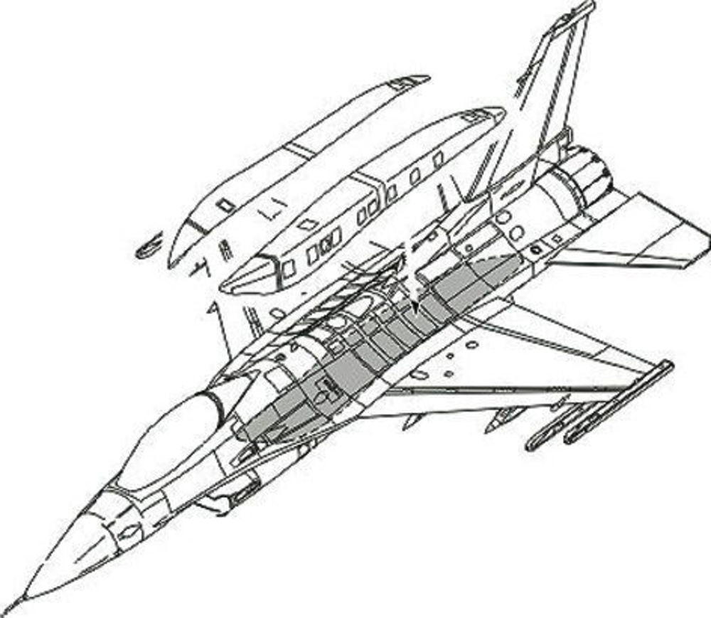 F-16C Conformal Fuel Tank armament f��r Academy Bausatz