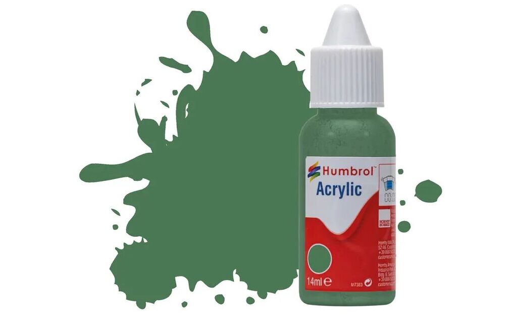 HUMBROL ACRYLIC DROPPER BOTTLE 14ML No 101 Mid Green Matt