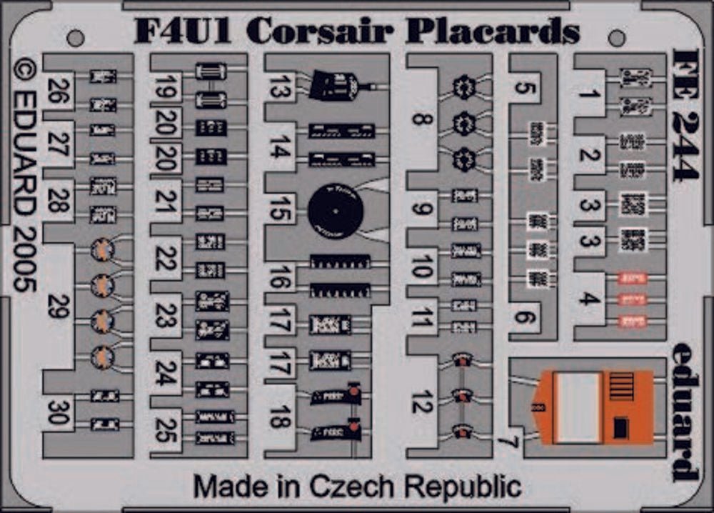 F4U-1 Corsair placards