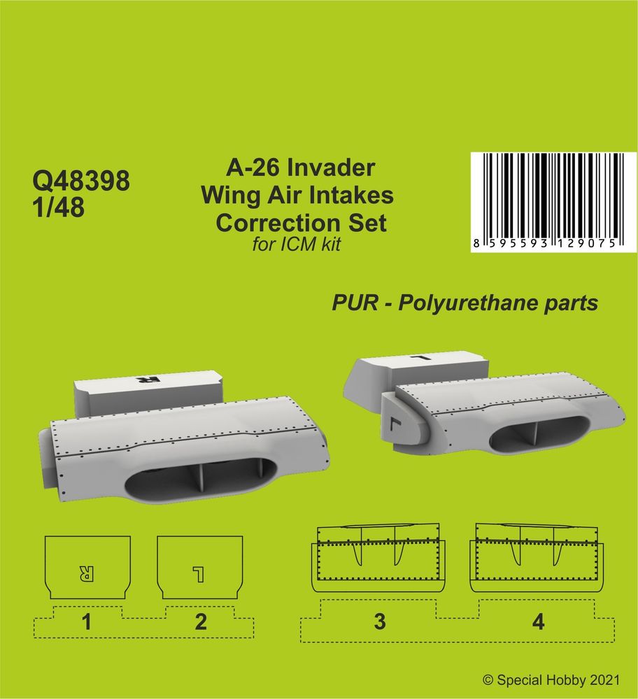 A-26 Invader Wings Air Intakes Correction Set