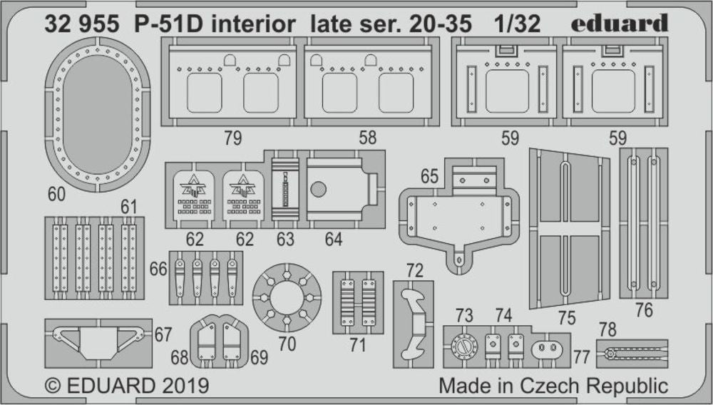 P-51D interior late ser. 20-35 f. Tamiya