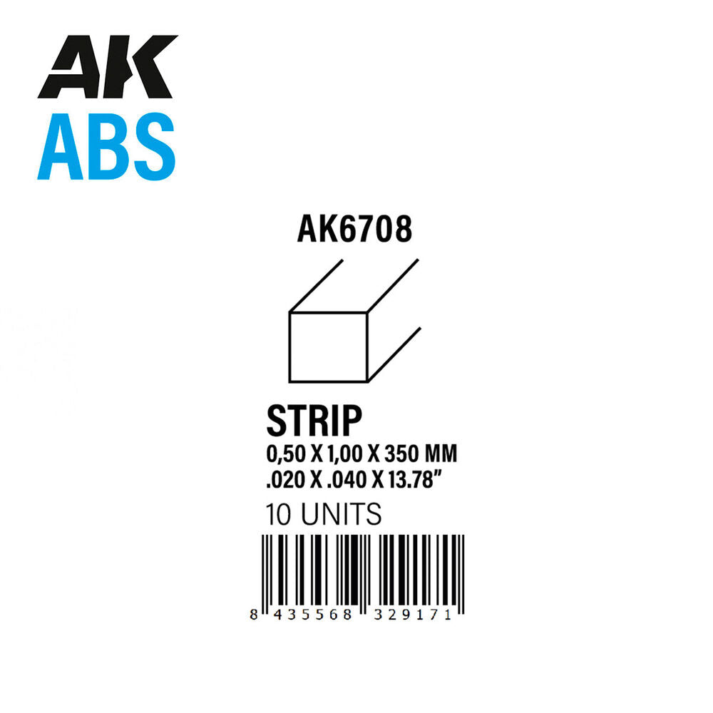 Strips 0.50 x 1.00 x 350mm - ABS STRIP