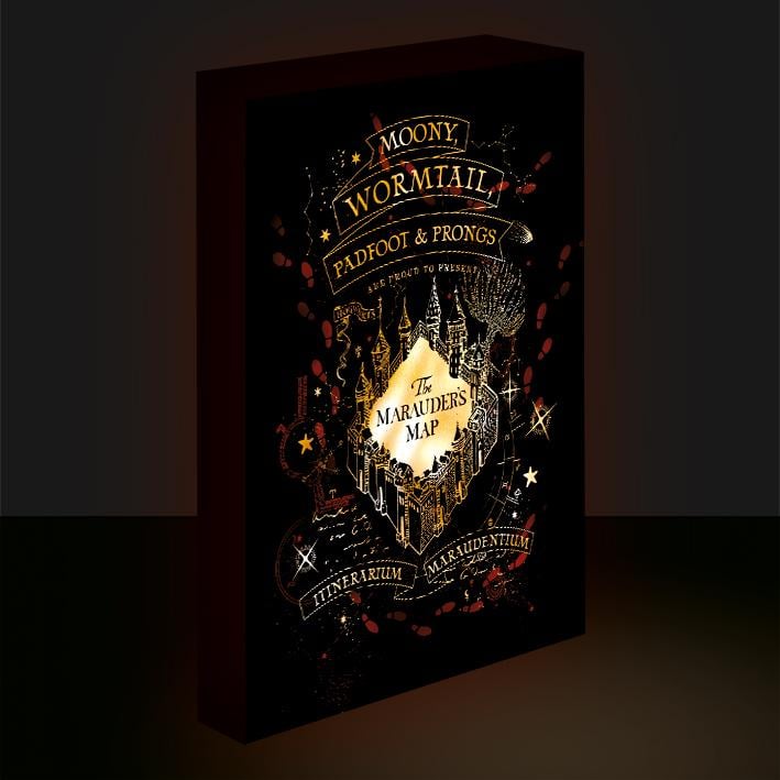 HARRY POTTER - Carte du Maraudeur - Canvas Lumineux 40X30 Cm