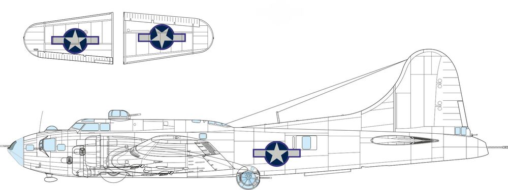 B-17F US national insignia w/ blue outline 1/48