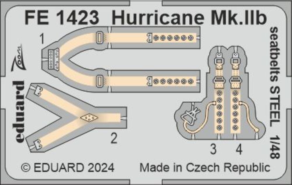 Hurricane Mk.IIb seatbelts STEEL 1/48 ARMA HOBBY