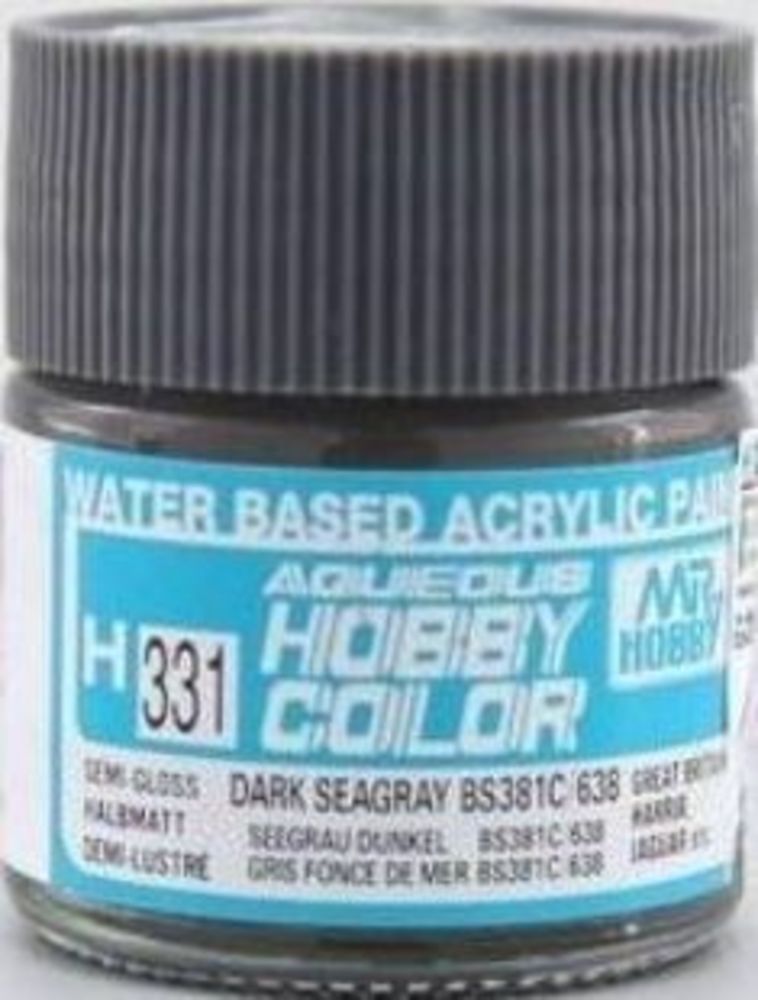 Mr Hobby -Gunze Aqueous Hobby Colors (10 ml) Dark Seagray BS381C/638