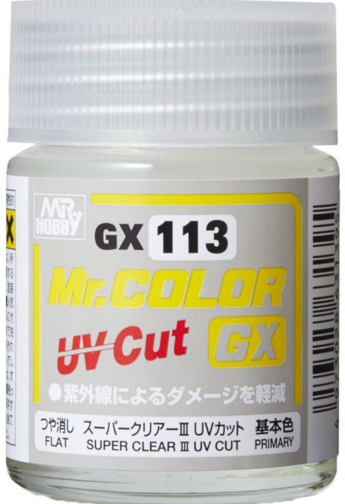 Mr Hobby -Gunze Mr. Color GX Super Clear III UV Cut Flat (18ml)