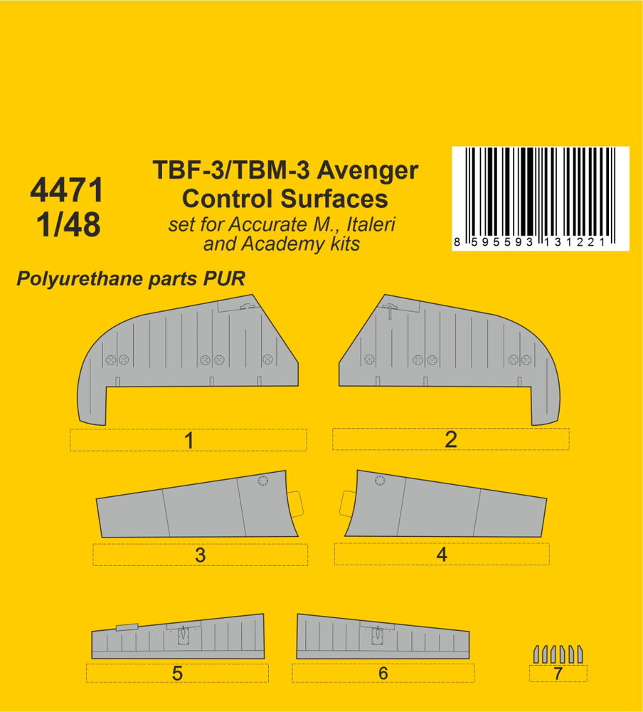 TBF-3/TBM-3 Avenger Control Surfaces