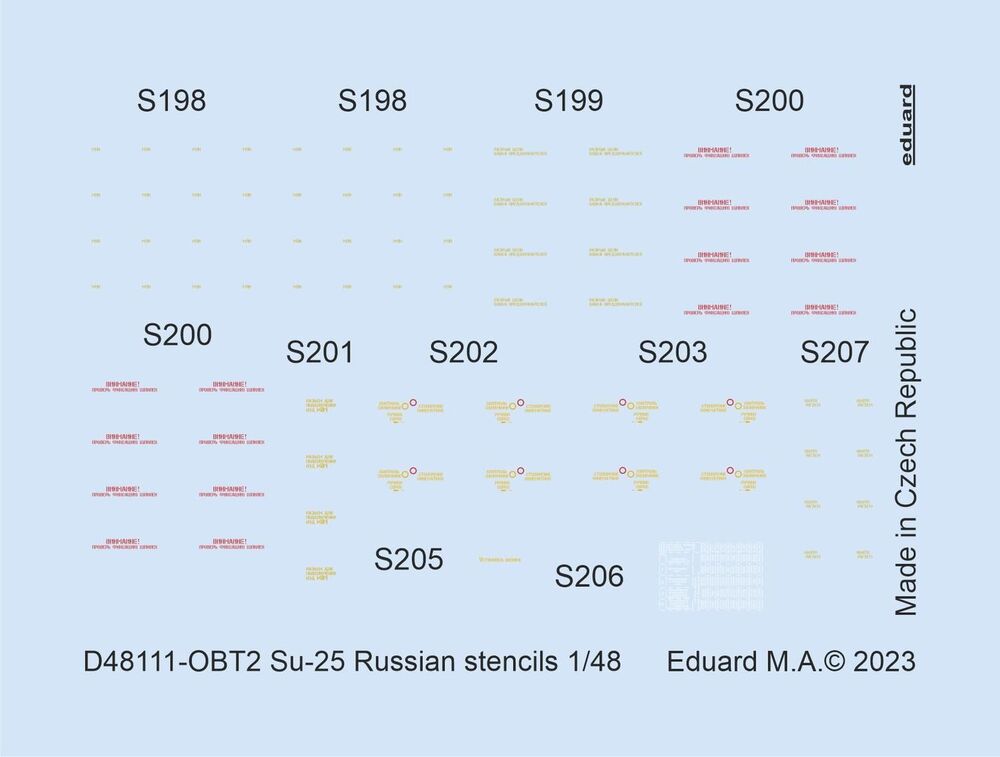 Su-25 Russian stencils 1/48 ZVEZDA