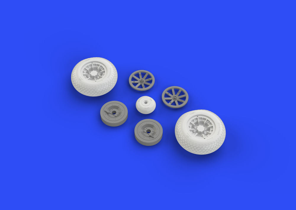 P-40 wheels w/pattern for Hasegawa