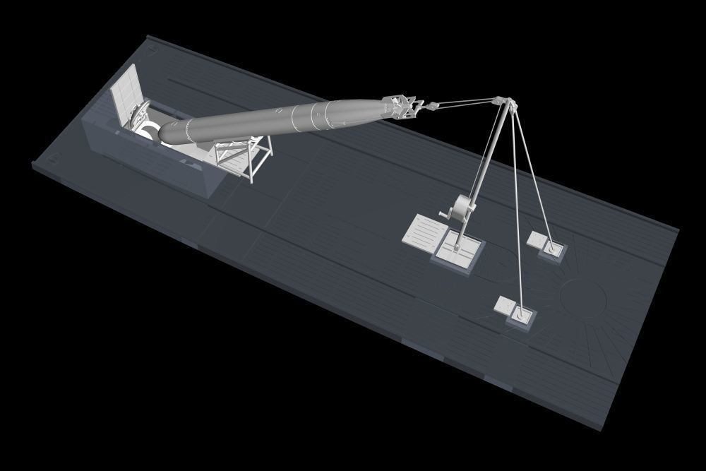 U-Boot IX Bow Torpedo w/Loading Winch and Cart,for Revell kit