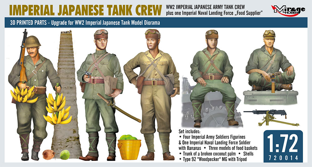 WW2 IMPERIAL JAPANESE TANK CREW + one Imperial Naval Landing Force Food Supplier