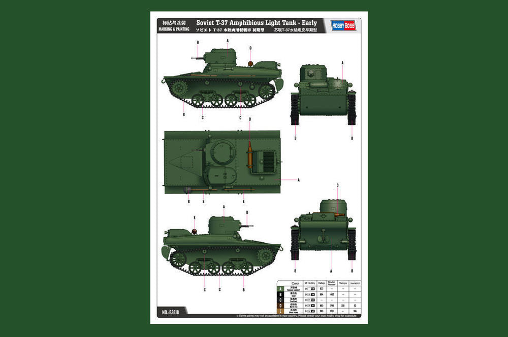 Soviet T-37 Amphibious Light Tank-Early