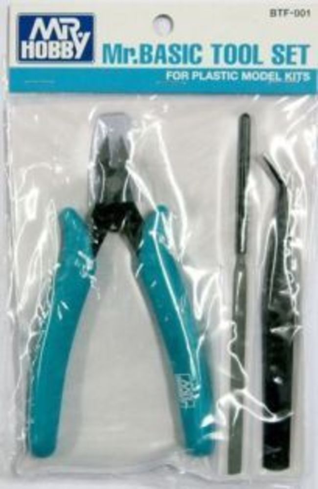 Mr Hobby -Gunze Basic Tool Set(Nipper,Angled Tweezer,File)for Plastic ModelKits