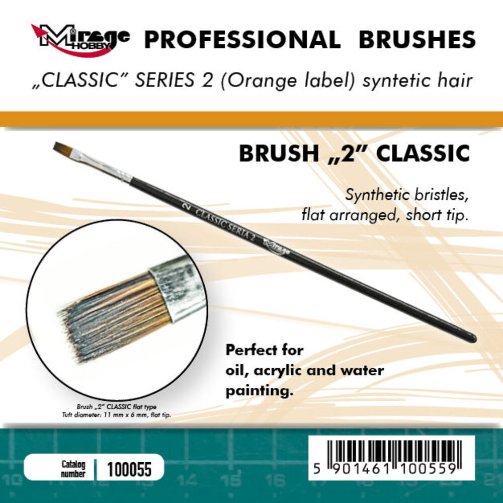 MIRAGE BRUSH FLAT HIGH QUALITY CLASSIC SERIES 2 size 2