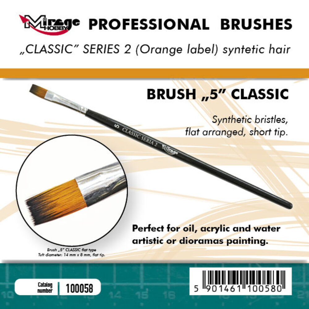 MIRAGE BRUSH FLAT HIGH QUALITY CLASSIC SERIES 2 size 5