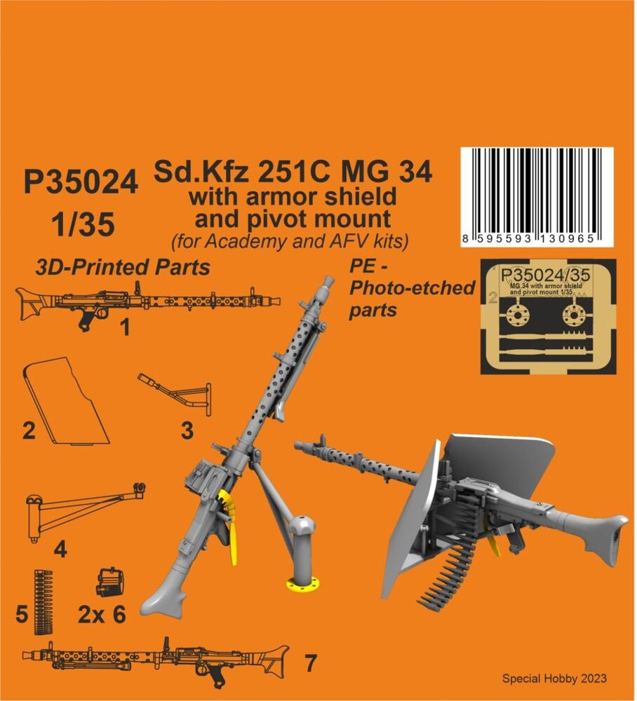 Sd.Kfz 251C MG 34 with armor shiels and pivot mount 1/35