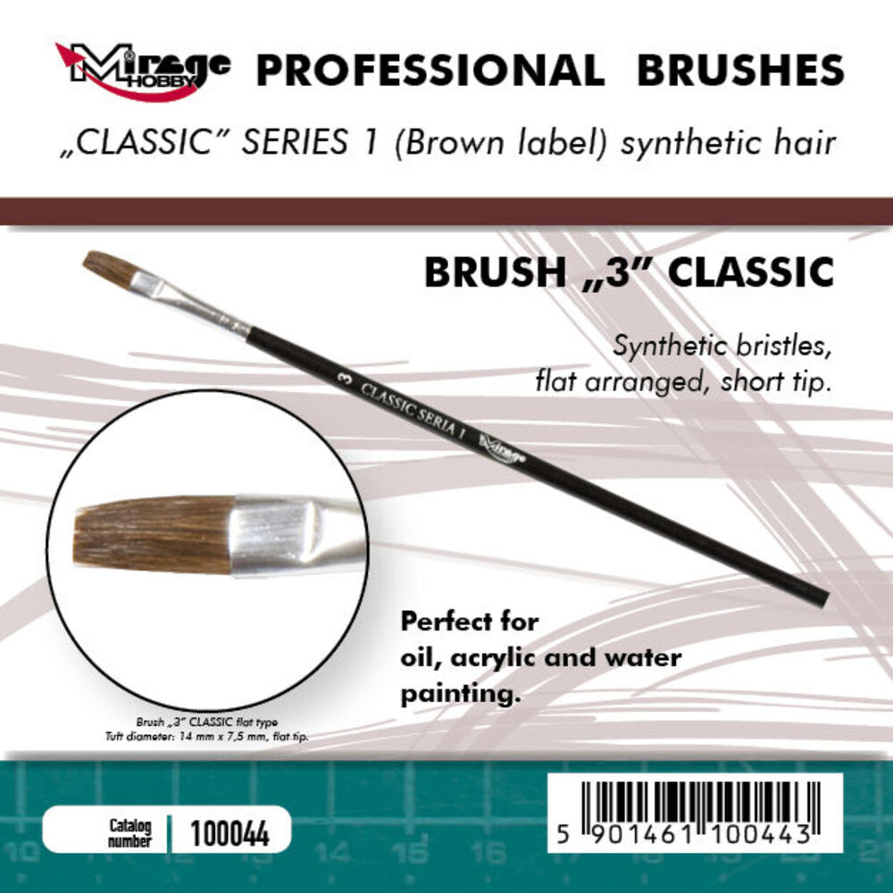 MIRAGE BRUSH FLAT HIGH QUALITY CLASSIC SERIES 1 size 3