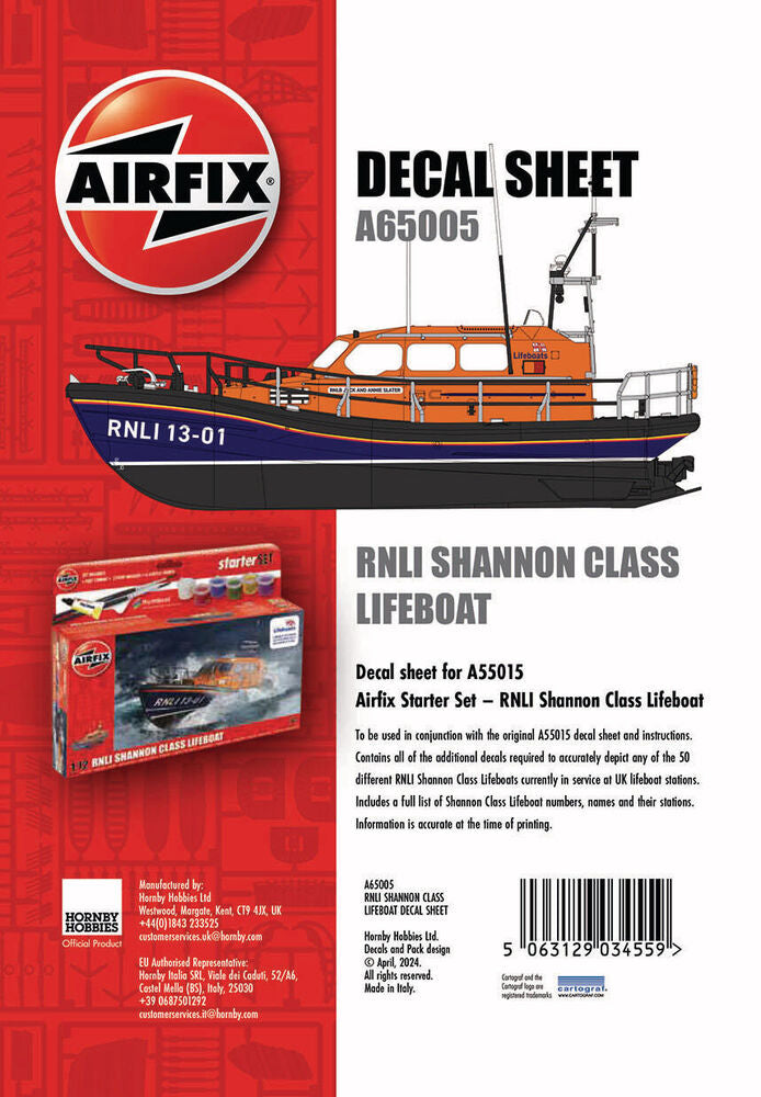 Decal Sheet - RNLI Shannon Class Lifeboat (A55015)