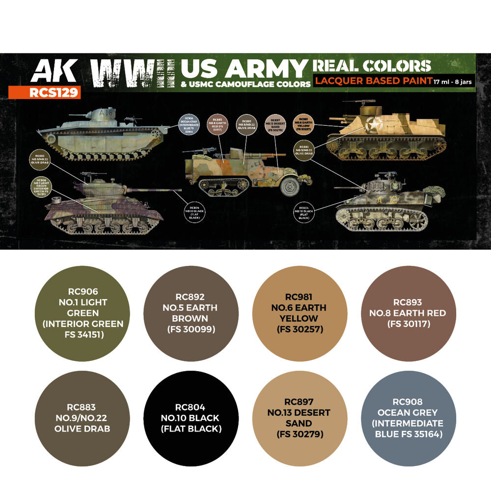 WWII US Army & USMC Camouflage Colors SET