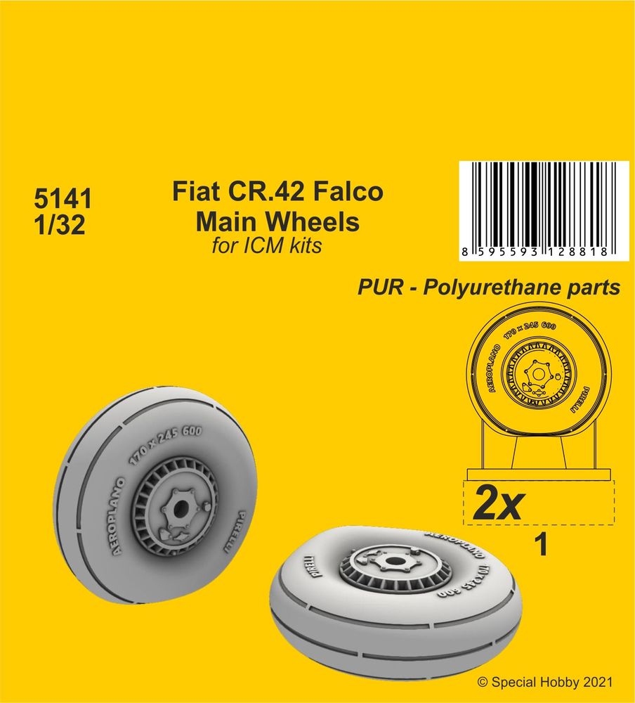 Fiat CR.42 Main Wheels (ICM kit)