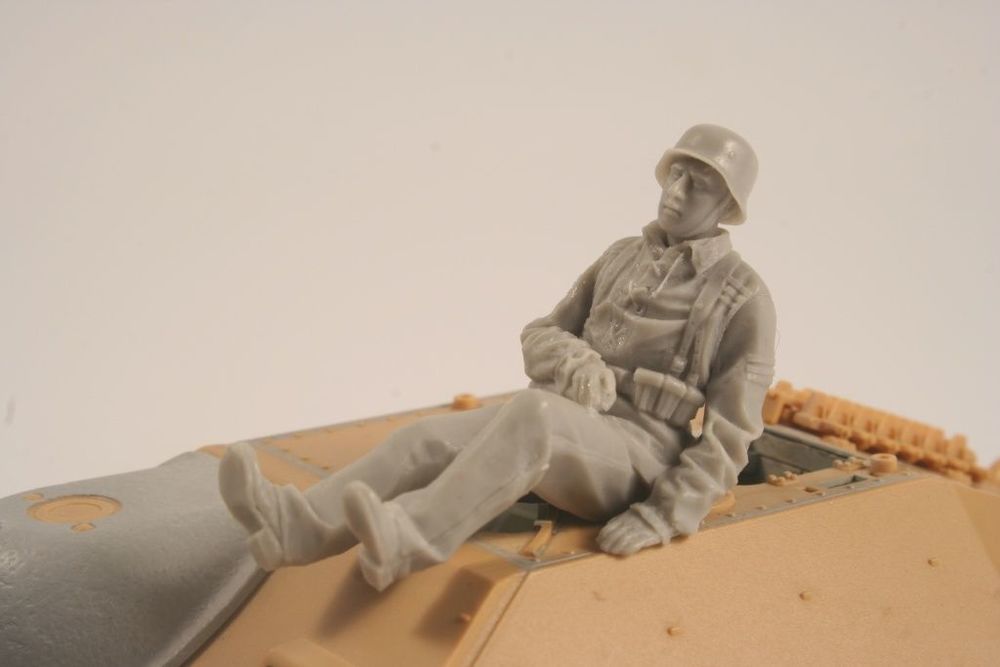 German WWII Hetzer Sitting Infanty man