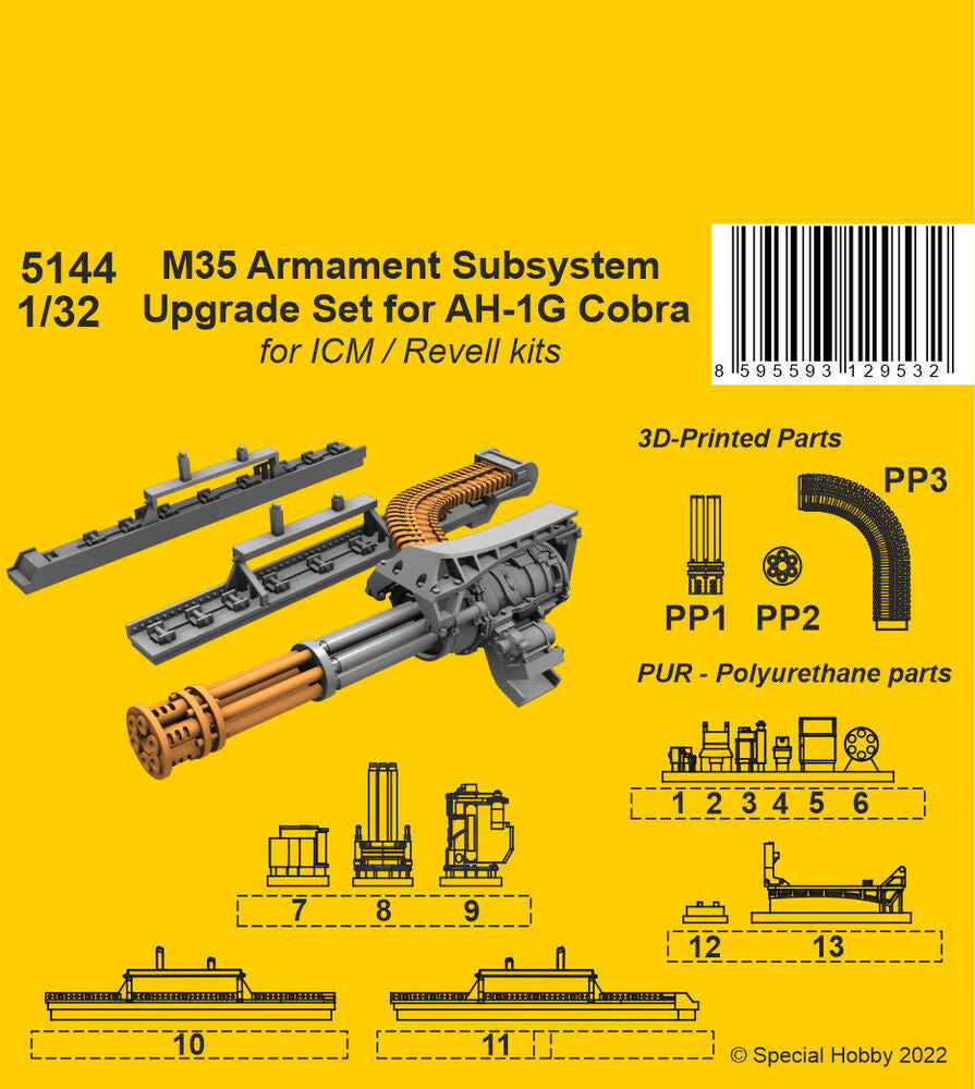 M35 Armament Subsystem Upgrade Set for AH-1G Cobra 1/32 /for ICM and Revell kits