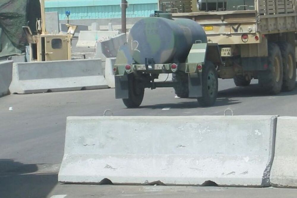 Modern concrete road barriers