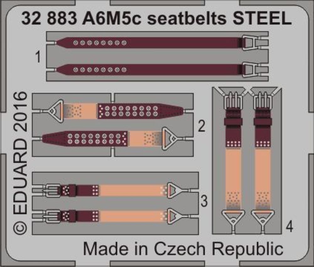 A6M5c seatbelts STEEL for Hasegawa